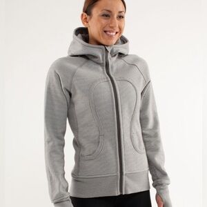 LULULEMON Scuba Hoodie* Microstripe Sidewalk / Silver Size 4-6